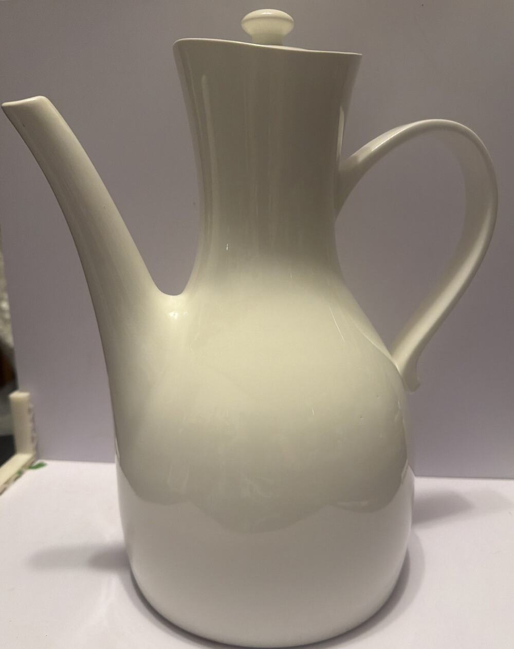 MCM Hall China Coffee/Tea Decanter White 11 1/2" w/ Lid Made in USA